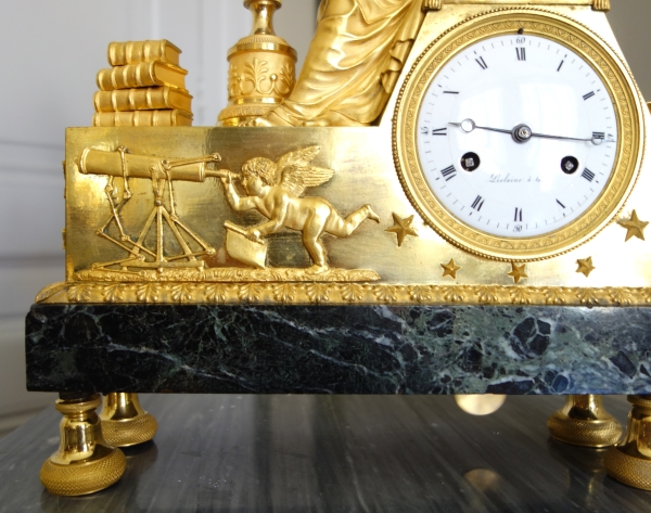 Claude Galle & Piolaine - Astronomy Study ormolu clock, Empire period