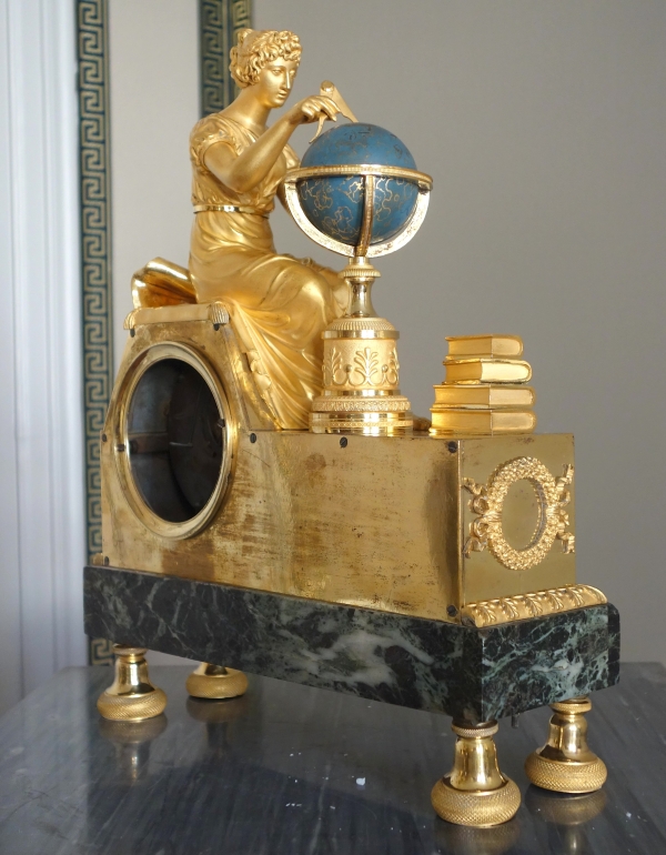 Claude Galle & Piolaine - Astronomy Study ormolu clock, Empire period