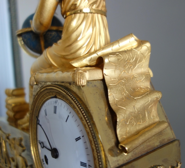 Claude Galle & Piolaine - Astronomy Study ormolu clock, Empire period