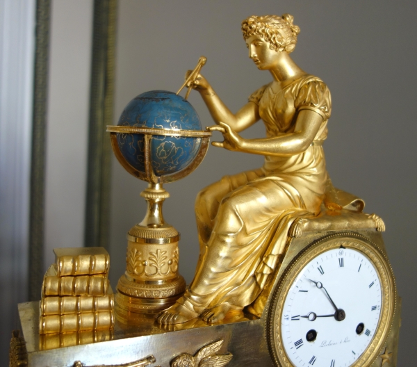 Claude Galle & Piolaine - Astronomy Study ormolu clock, Empire period