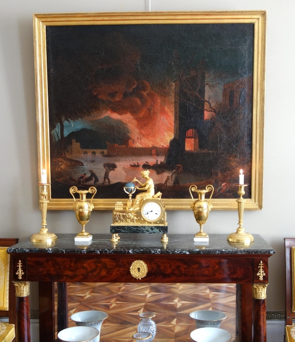 Claude Galle & Piolaine - Astronomy Study ormolu clock, Empire period