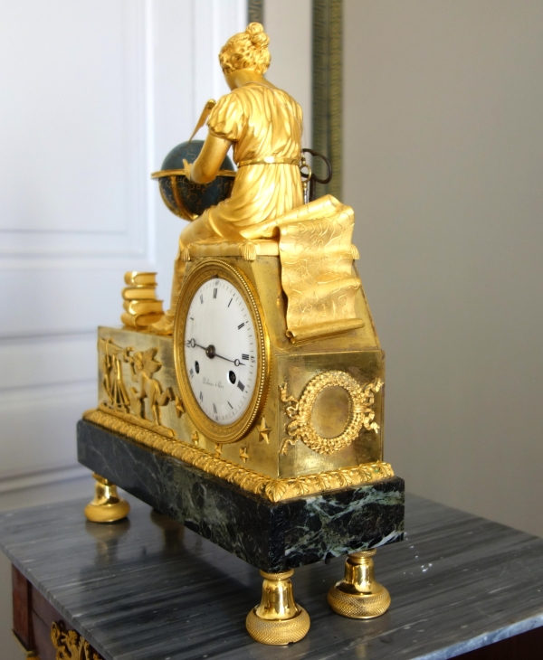 Claude Galle & Piolaine - Astronomy Study ormolu clock, Empire period