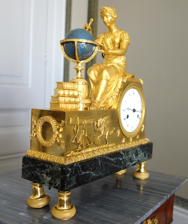 Claude Galle & Piolaine - Astronomy Study ormolu clock, Empire period
