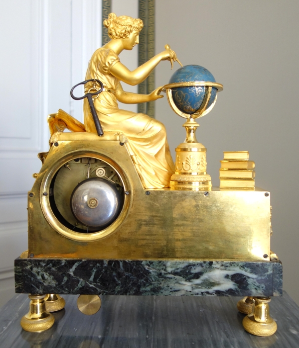 Claude Galle & Piolaine - Astronomy Study ormolu clock, Empire period