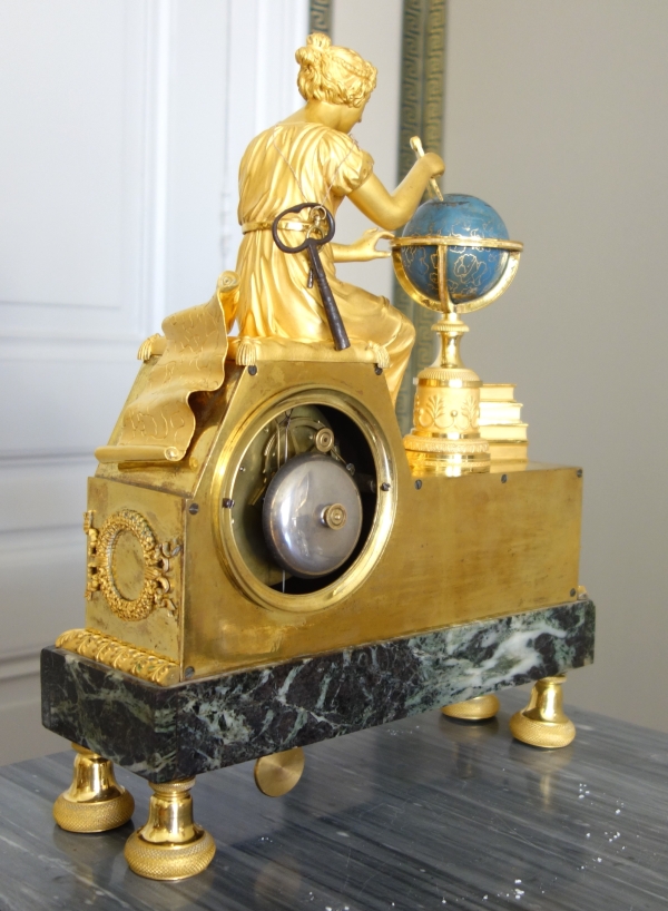 Claude Galle & Piolaine - Astronomy Study ormolu clock, Empire period