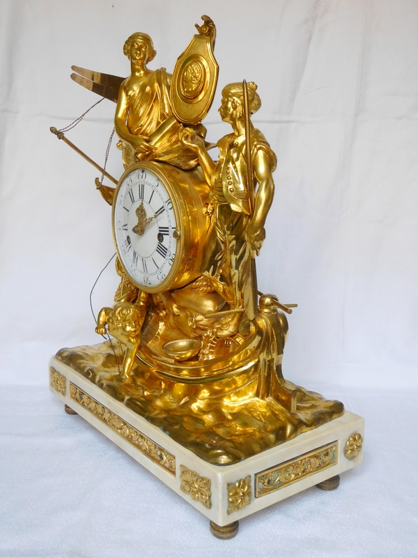 Shipping trade allegory clock, ormolu bronze and marble - Louis XV period circa 1770