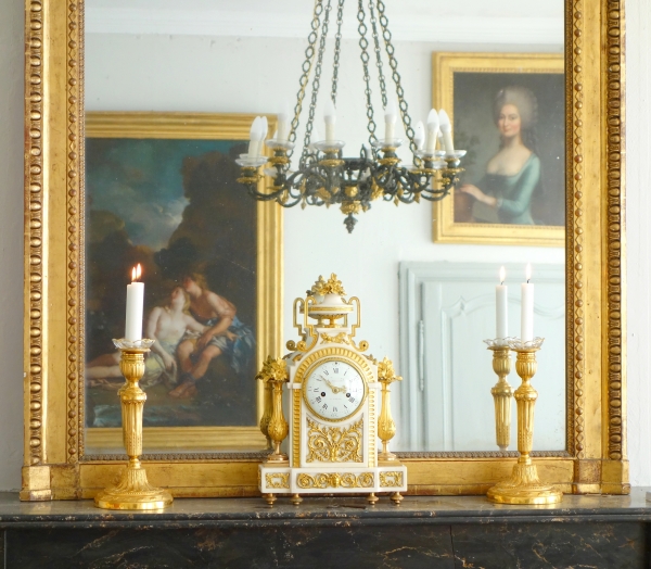 Antoine Cronier : Louis XVI marble and ormolu clock, 18th century