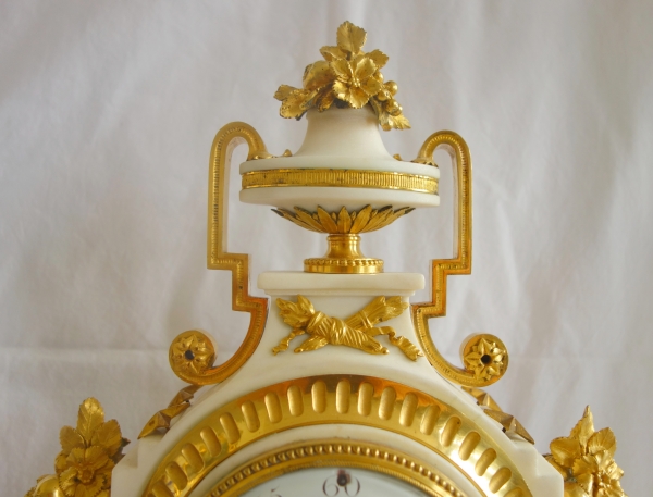 Antoine Cronier : Louis XVI marble and ormolu clock, 18th century