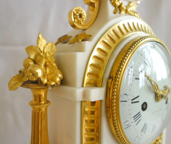 Antoine Cronier : Louis XVI marble and ormolu clock, 18th century