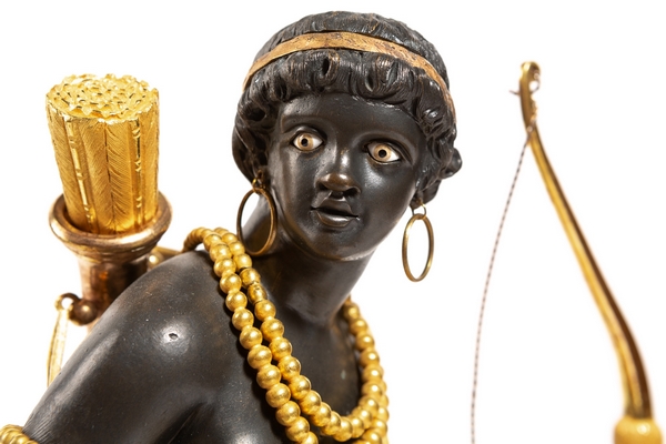 Great pendulum / clock, so-called au negre, allegory of Africa, late 18th century / 1800