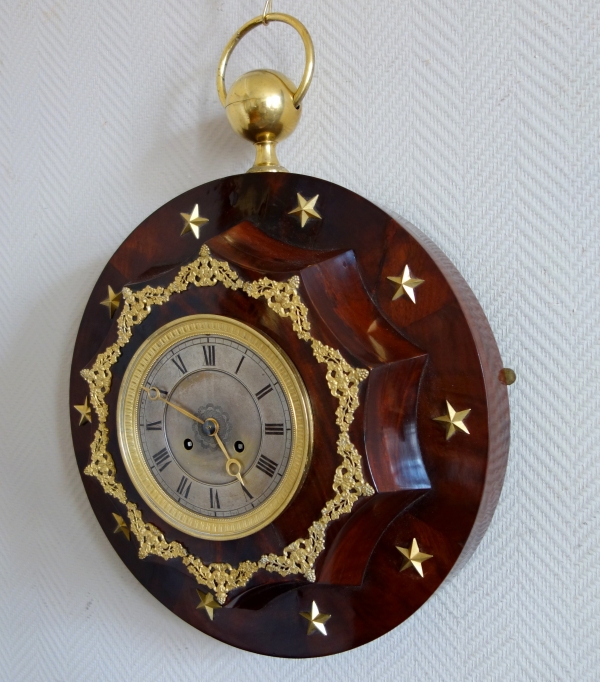 Rare Empire mahogany and ormolu decorative clock, early 19th century