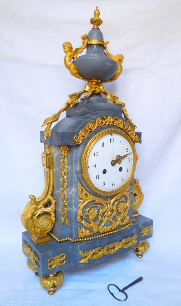 Louis XVI style ormolu and blue marble clock, 19th century