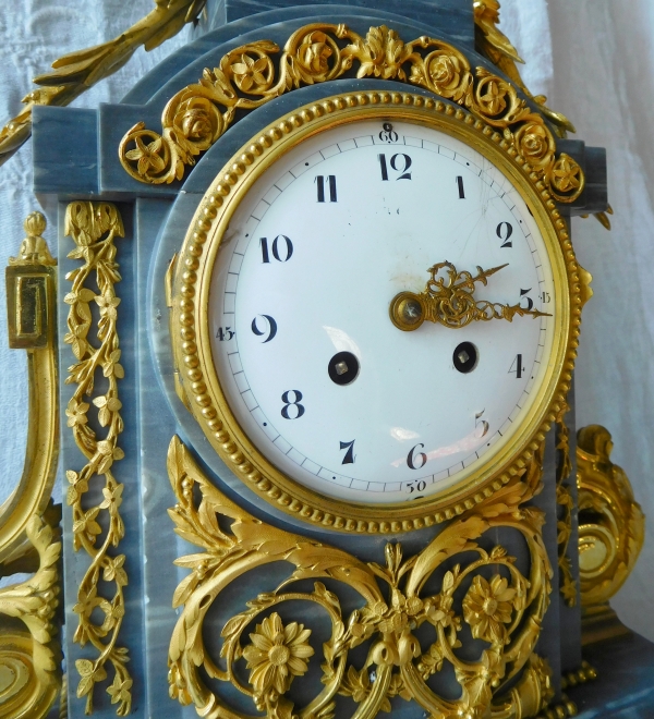 Louis XVI style ormolu and blue marble clock, 19th century
