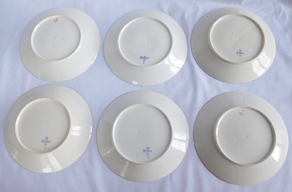 Manufacture Potter : set of 12 Paris porcelain table plates - late 18th century circa 1790