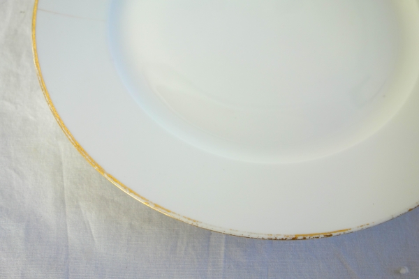 Set of 6 Sevres porcelain table plates, crown of count - signed, dated 1868