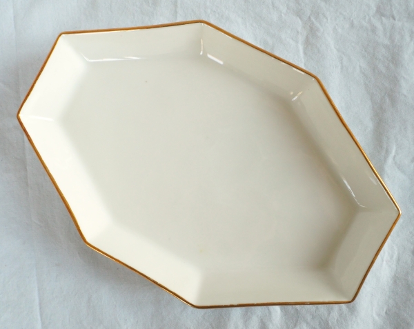 Nast : série de 6 coquetiers d’époque Empire et leur présentoir, porcelaine de Paris blanche et or