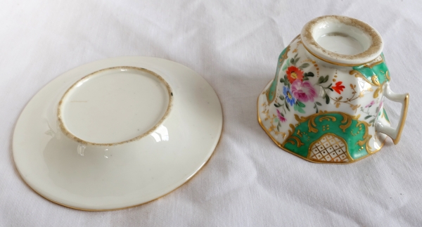 Service de 6 tasses à thé en porcelaine de Paris attribuées à Jacob Petit - vers 1840