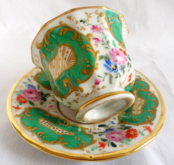 Service de 6 tasses à thé en porcelaine de Paris attribuées à Jacob Petit - vers 1840