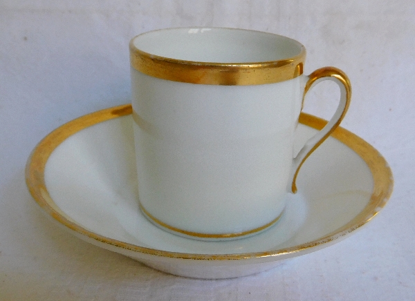 Paris porcelain coffee set for 6 enhanced with fine gold, early 19th century