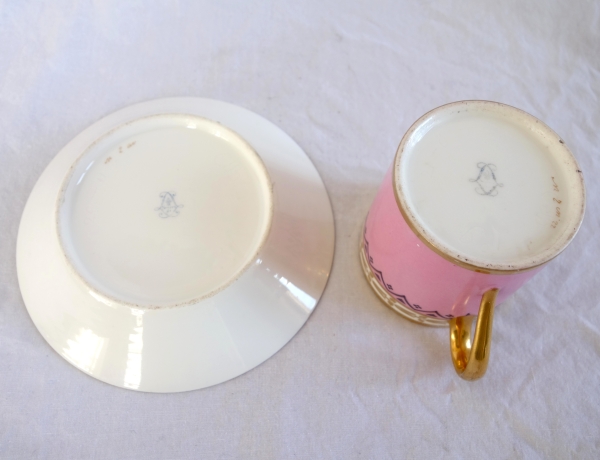 Sevres Royal Manufacture - 1821 : set of 6 polychromatic porcelain cups