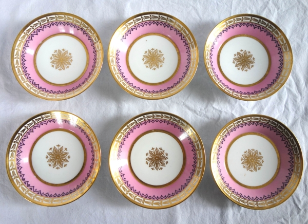 Sevres Royal Manufacture - 1821 : set of 6 polychromatic porcelain cups