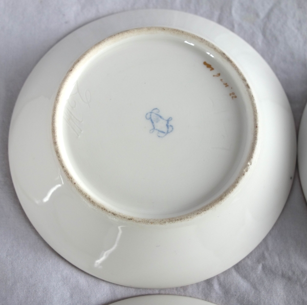 Sevres Royal Manufacture - 1821 : set of 6 polychromatic porcelain cups