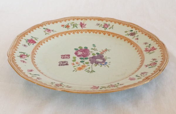 Porcelain plate, East India Company, late 18th century.