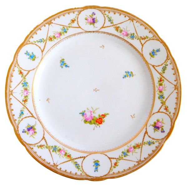 Polychrome and gilt porcelain plate, Nyon manufacture, 18th century