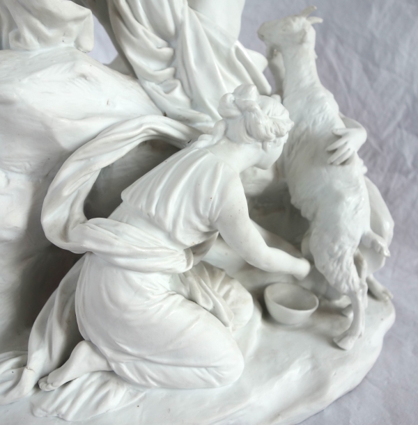 Sèvres : la naissance de Bacchus, grand groupe en biscuit d'époque XVIIIe siècle