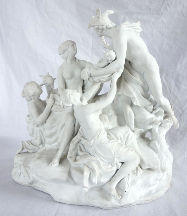 Sèvres : la naissance de Bacchus, grand groupe en biscuit d'époque XVIIIe siècle