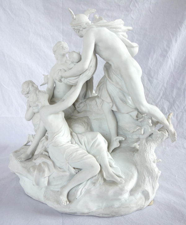Sèvres : la naissance de Bacchus, grand groupe en biscuit d'époque XVIIIe siècle