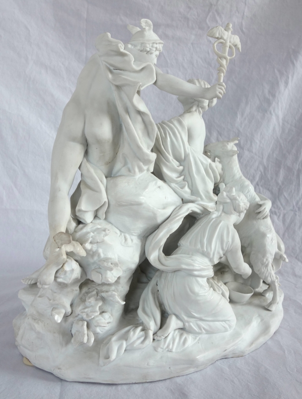 Sèvres : la naissance de Bacchus, grand groupe en biscuit d'époque XVIIIe siècle