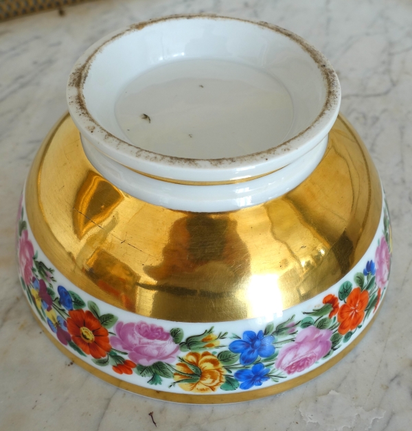 Polychromatic Paris porcelain biscuit bowl, Charles X period - circa 1830