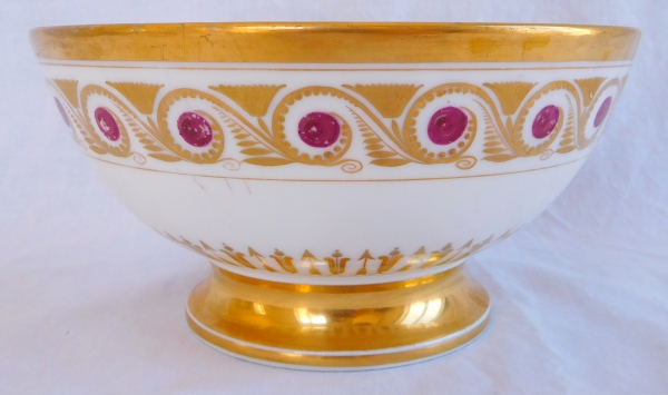 Empire Paris porcelain biscuit bowl, Deroche Manufacture, early 19th century