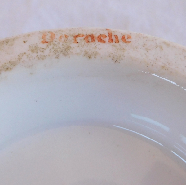 Bol à biscuits Empire en porcelaine pourpre & filets or, Manufacture Deroche, début XIXe siècle