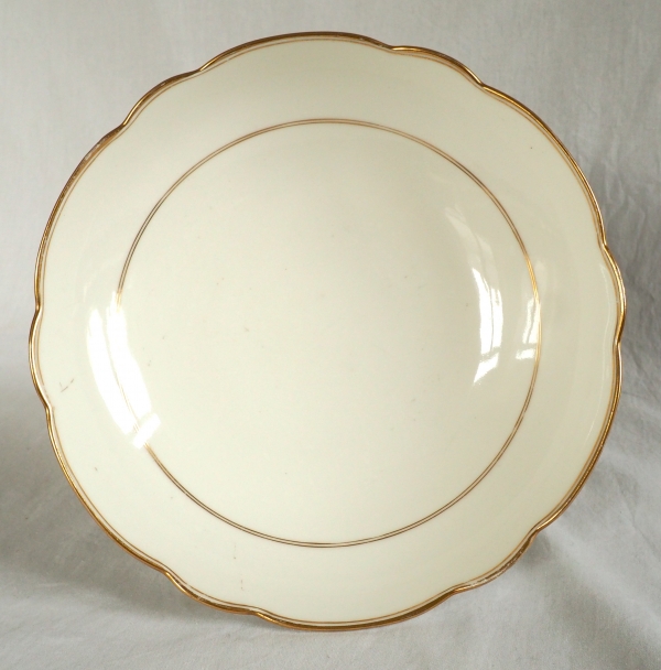 Compotier en porcelaine blanche et or couronne de comte monogramme AF - XIXe siècle