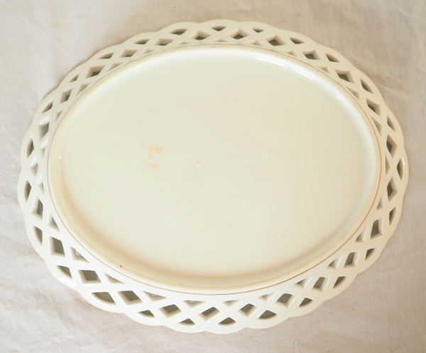 Nast : coupe corbeille ajourée et son dormant d'époque Empire - signée