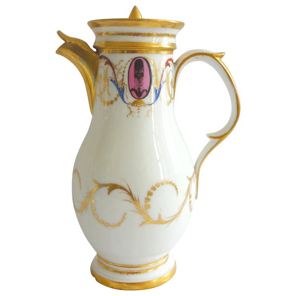 Verseuse / cafetière en porcelaine, époque Directoire Consulat - fin XVIIIe siècle vers 1800