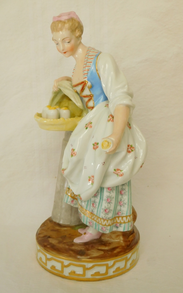Grand sujet en porcelaine de Meissen, marchande, époque XVIIIe, 1796 - 23cm