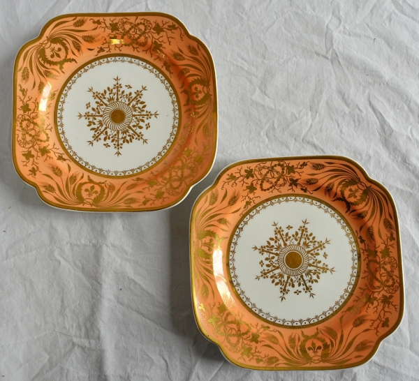 Spode Manufacture : pair of porcelain serving plates - 19th century circa 1820