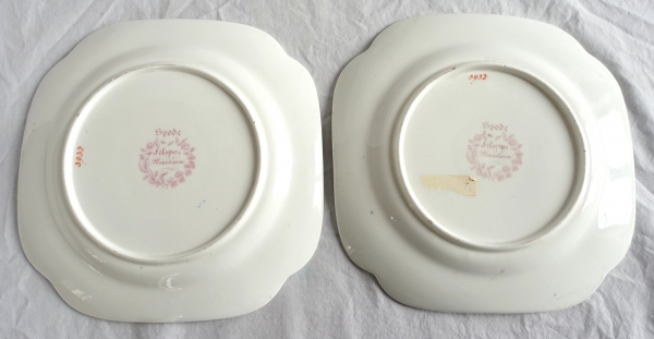 Spode Manufacture : pair of porcelain serving plates - 19th century circa 1820