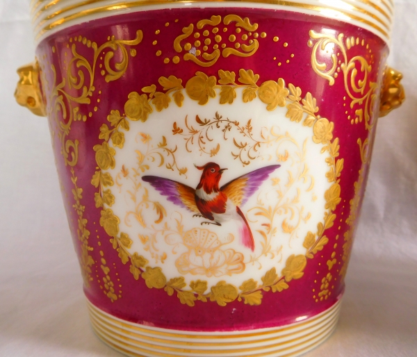 Grands cache-pots en porcelaine de Paris, époque Restauration - XIXe siècle