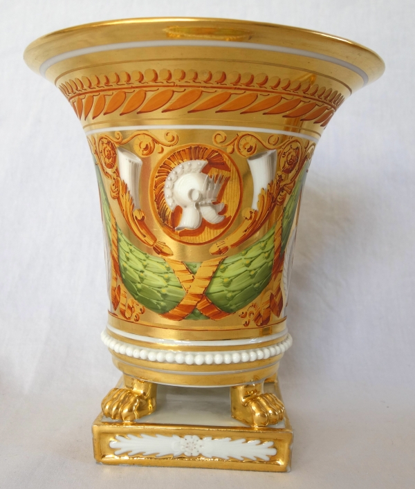 Paire de cache-pots d'époque Restauration en porcelaine attr. à Schoelcher - vers 1820