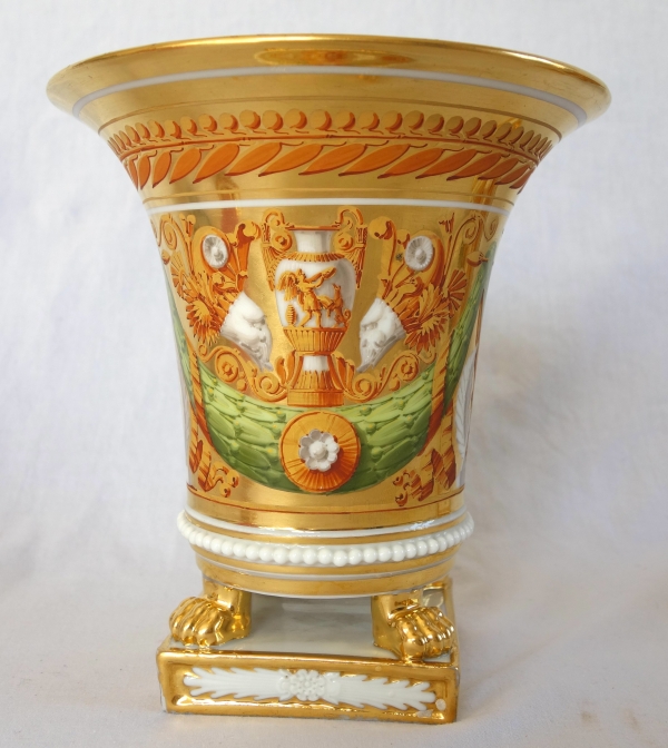 Paire de cache-pots d'époque Restauration en porcelaine attr. à Schoelcher - vers 1820