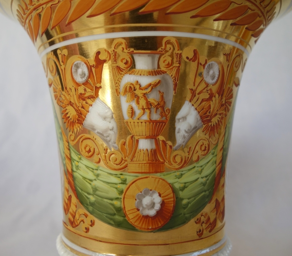 Paire de cache-pots d'époque Restauration en porcelaine attr. à Schoelcher - vers 1820