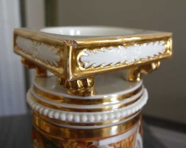 Paire de cache-pots d'époque Restauration en porcelaine attr. à Schoelcher - vers 1820