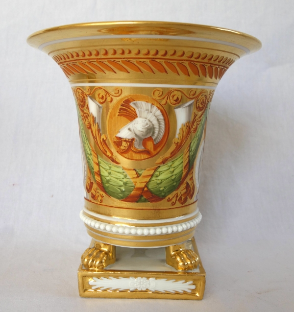 Paire de cache-pots d'époque Restauration en porcelaine attr. à Schoelcher - vers 1820