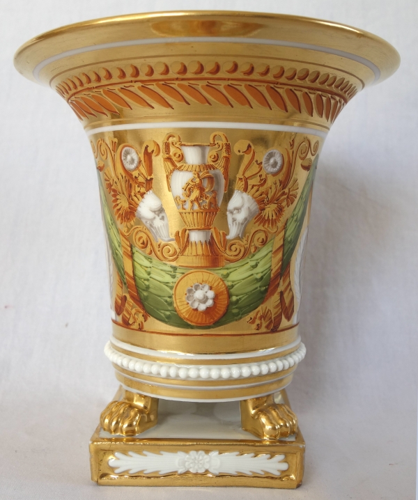 Paire de cache-pots d'époque Restauration en porcelaine attr. à Schoelcher - vers 1820