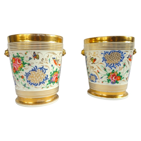 Pair of Paris porcelain planters, early 19th century circa 1840