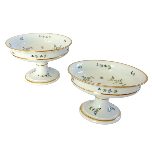 Pair of Paris porcelain compote dishes, Louis XVI style, attributed to Dihl & Guerhard